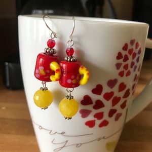 Handmade OOAK Coffee/Tea Mug Earrings